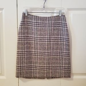 Ann Taylor Plaid Wool Skirt Size 2-4
